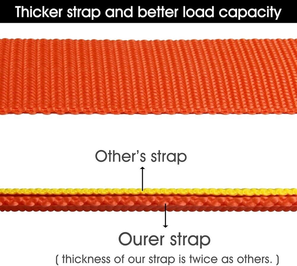 Tow Strap with Hooks 2In X20Ft Recovery Strap 15,000LB Break Strength