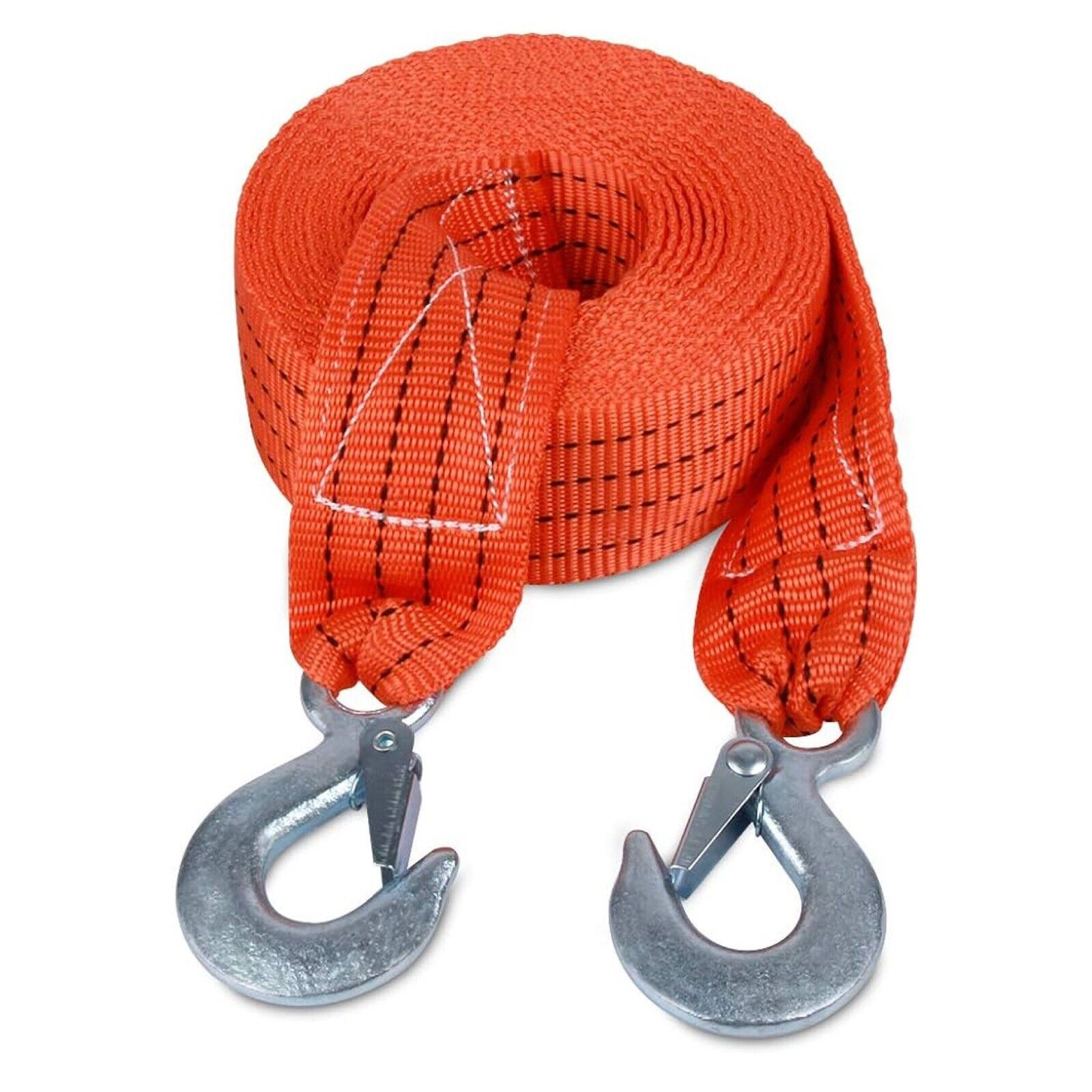 Tow Strap with Hooks 2In X20Ft Recovery Strap 10,000LB Break Strength