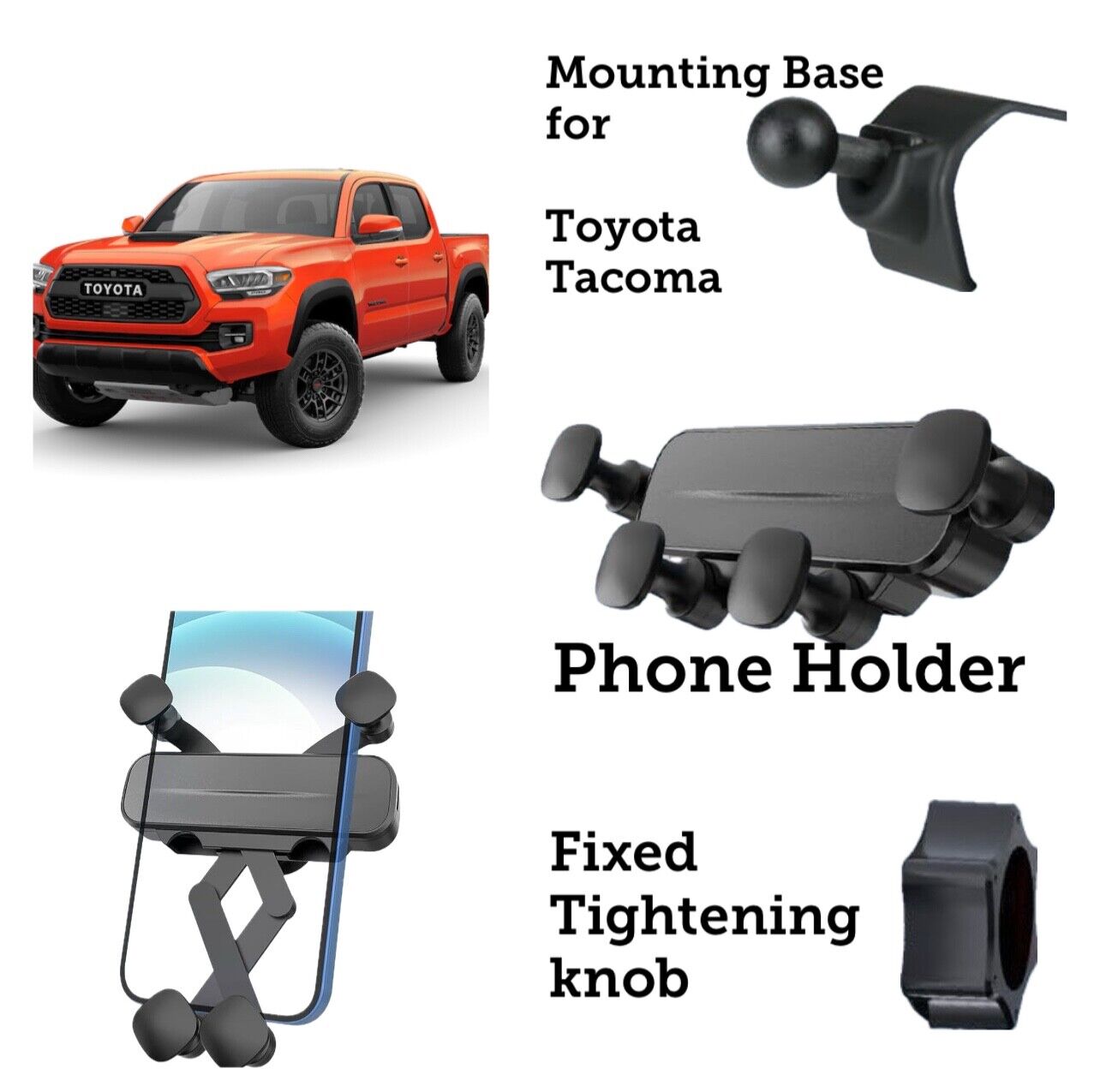 Toyota Tacoma 2016 - 2023 Mobile Cell Smartphone Bracket Mount