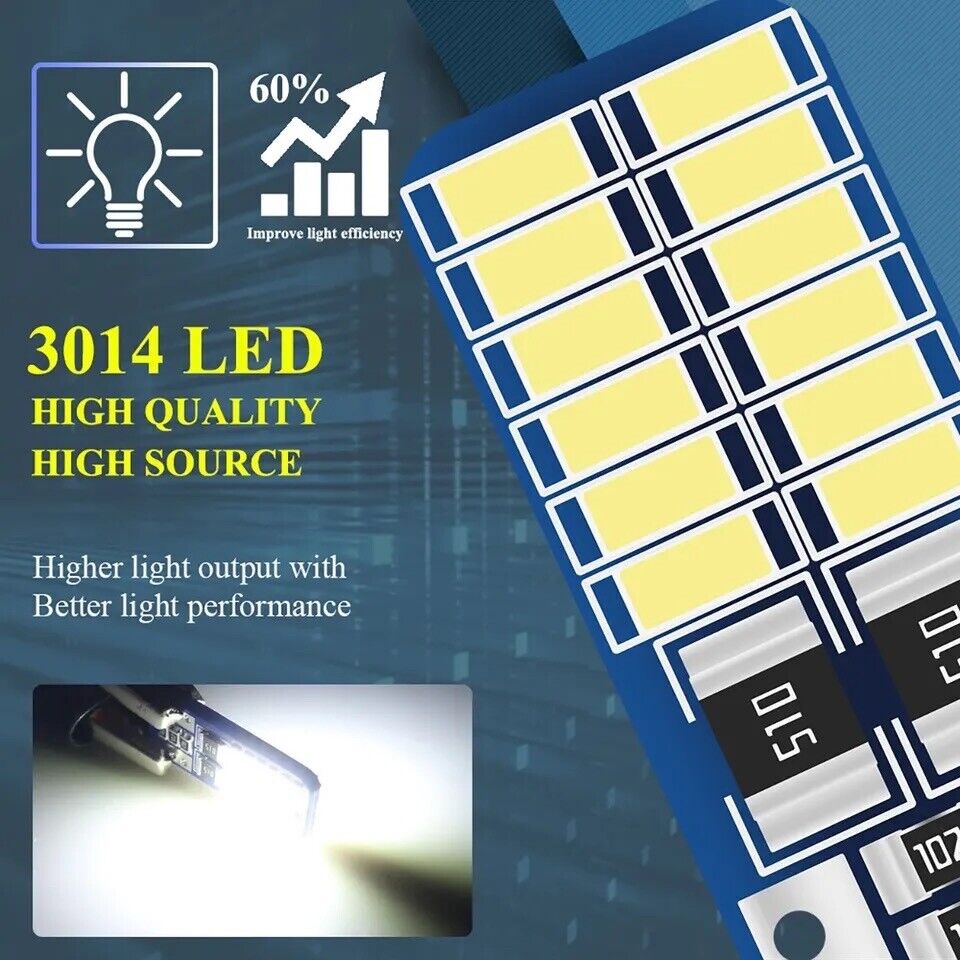 20x Bright T10, 168, 194  LED Automotive Bulbs White 6000K