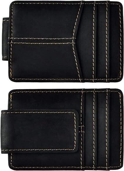 Mens RFID Money Clip Slim Wallet Genuine Leather Cowhide