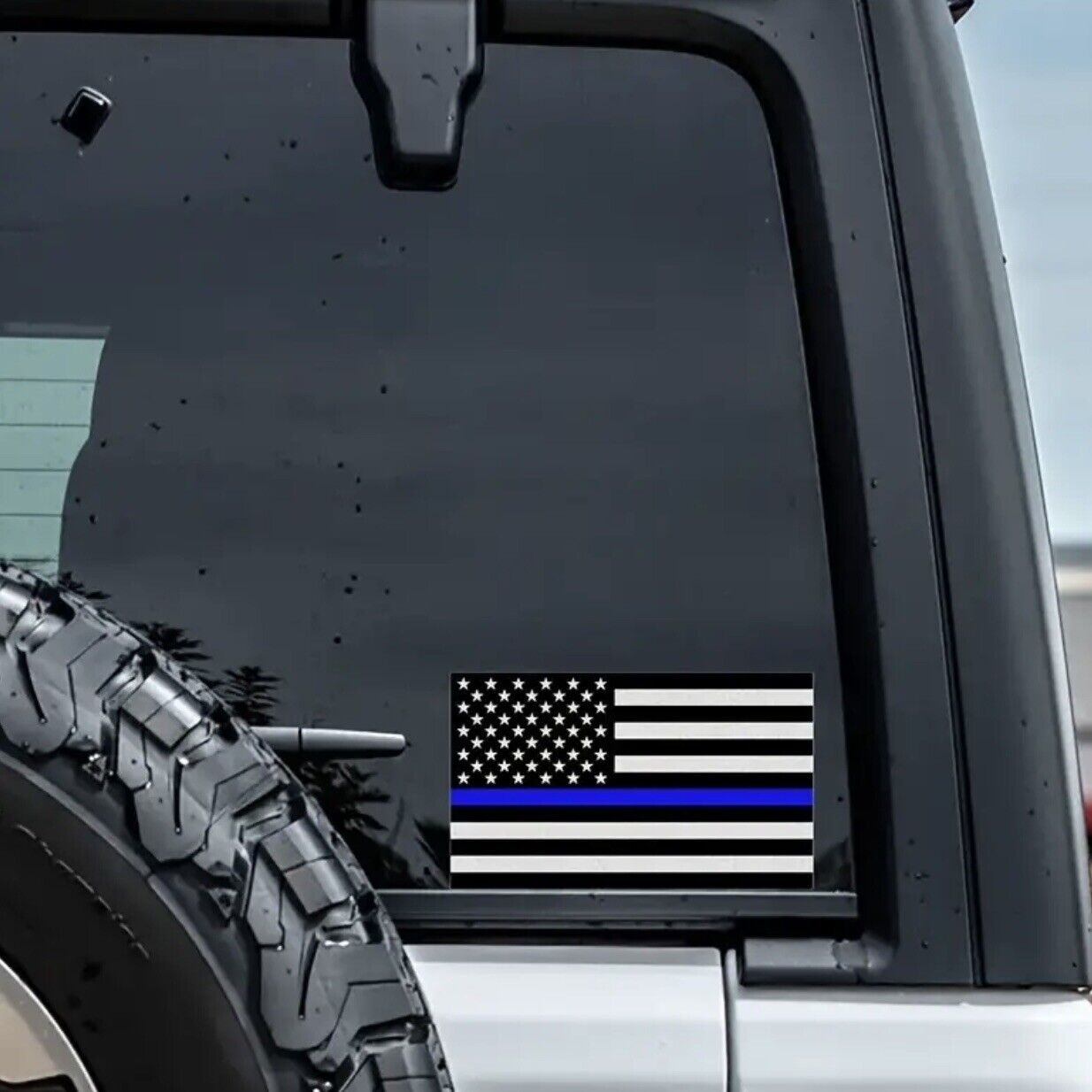 American Flag Thin Blue Line Police Support Reflective Vinyl Stickers 3X5