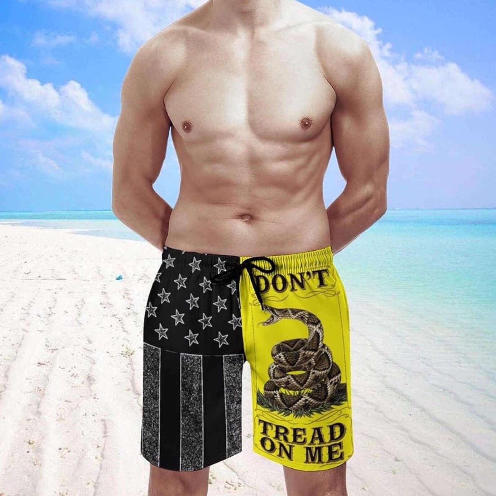 Men's Quick Dry Swim Trunks, Don’t Tread on Me