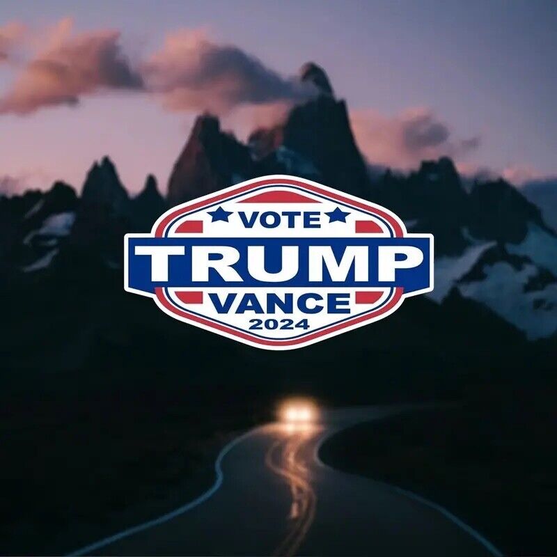 Trump Vance 2024 Sticker for Vehicle, Helmets, 3.30” x  5.81” inch