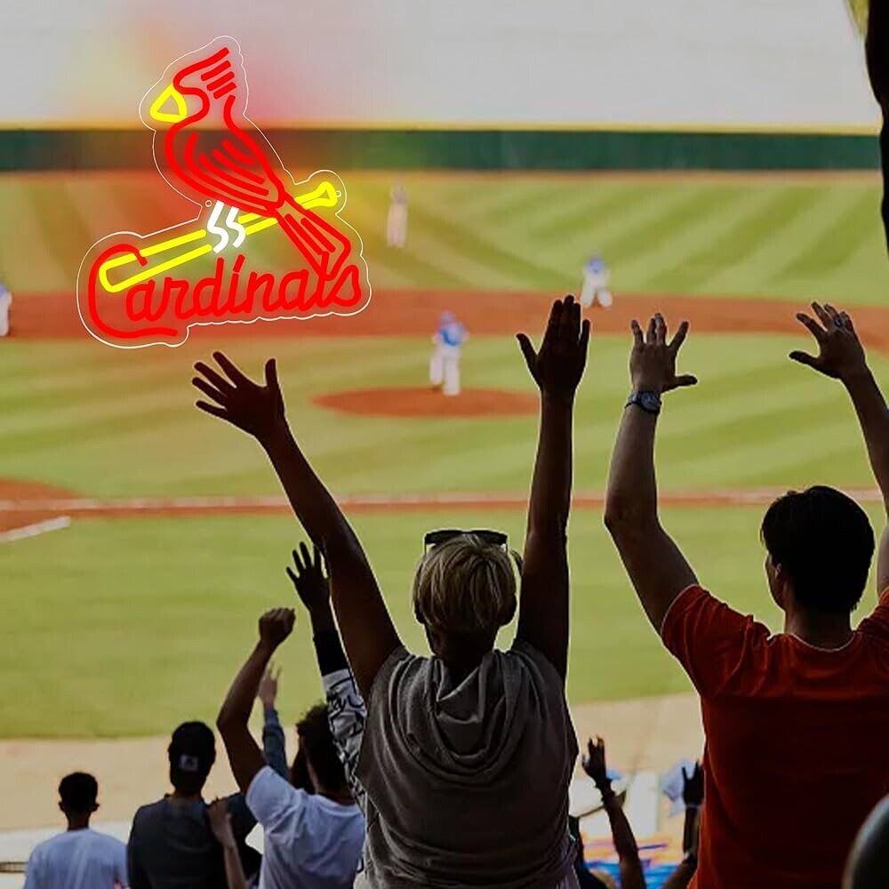 Cardinal Baseball LED Neon Sign For Bar, Garage , Mancave 13.38” x 12.99” Inches
