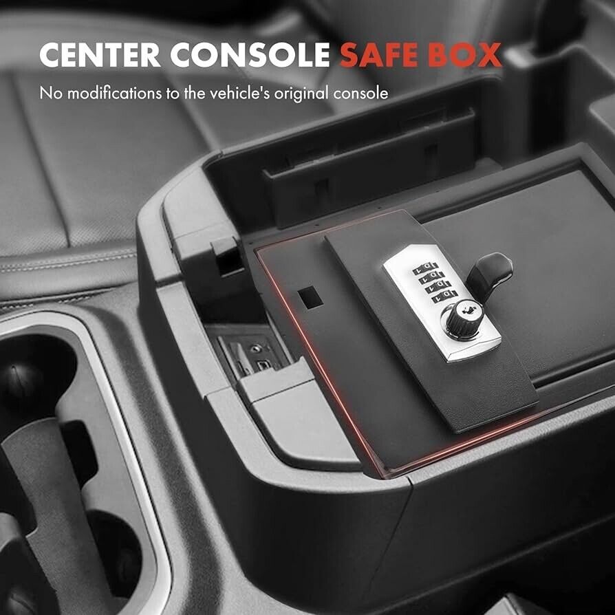 Center Console Safe Box Compatible with Toyota 4Runner 2014-2021