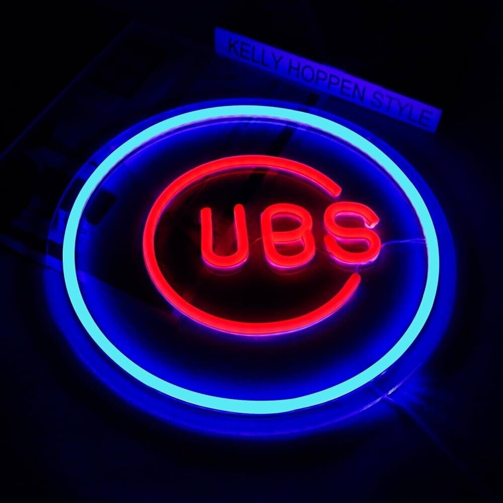 Chicago Cubs LED Neon Sign For Bar, Garage , Mancave 12” x 12” Inch