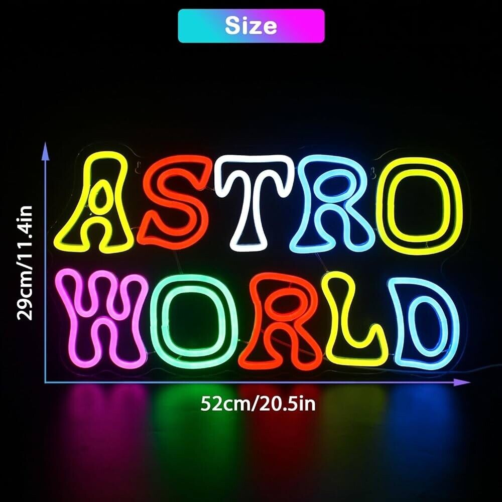 Astroworld LED Neon Sign For Bar, Garage , Mancave 11.4” x 20.5” Inch