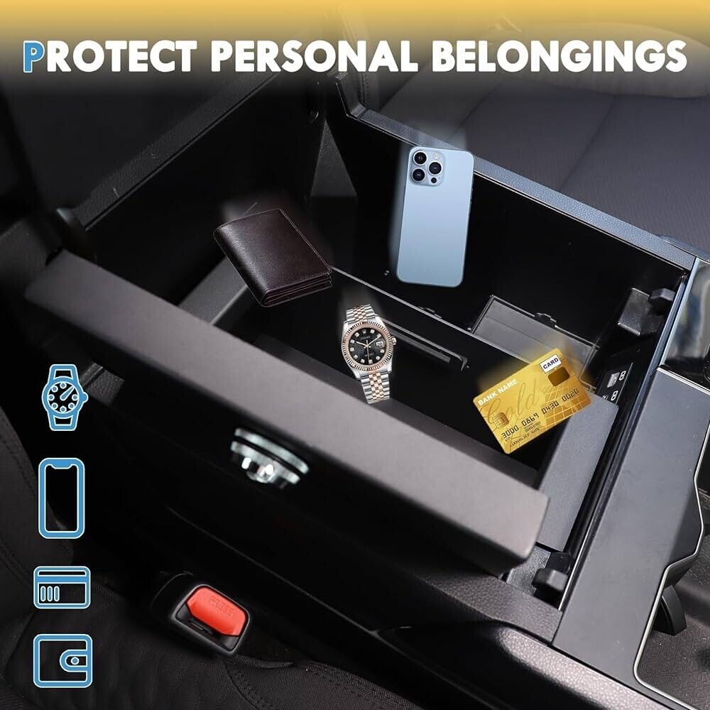 Console Safe with 3 Digit Combo Compatible with Toyota Tundra 2022-2024