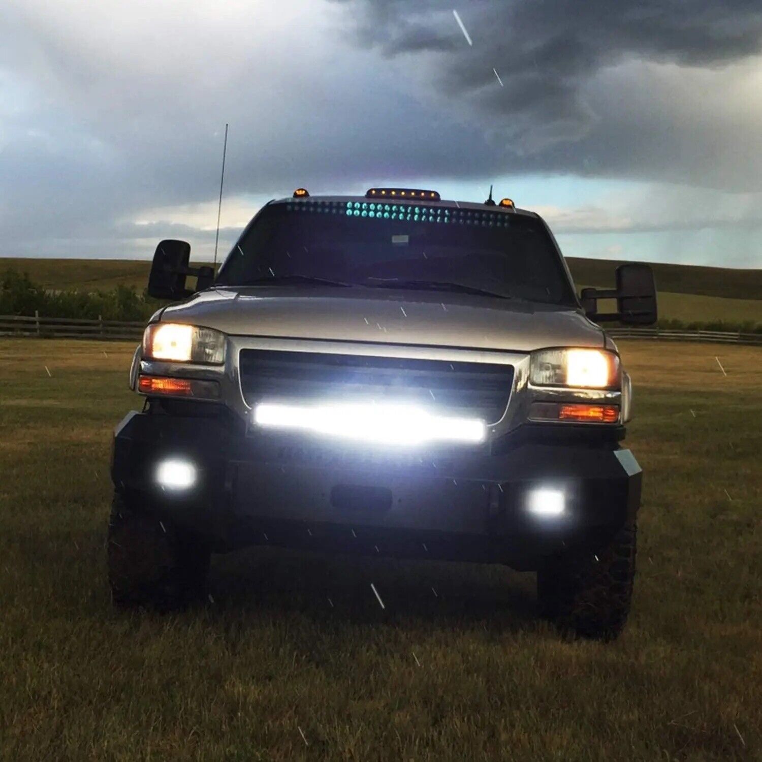 20inch Off Road LED Light Bar Combo with a pair of 4inch Spot LED Pods and a 16A