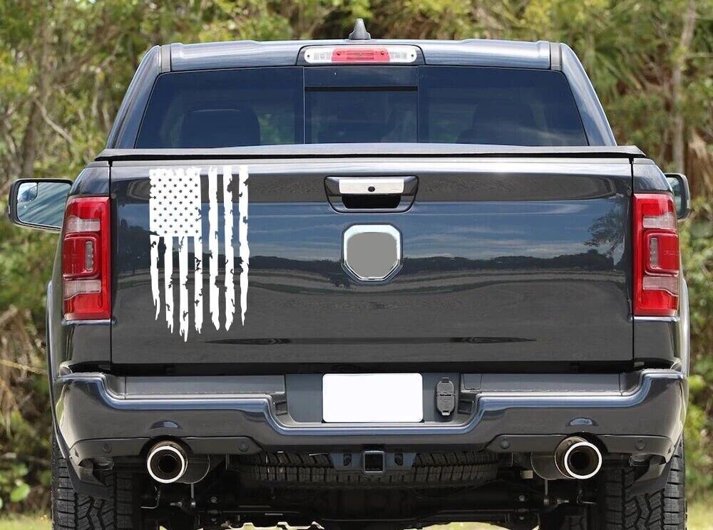 Torn American Flag Die Cut Vinyl Sticker Decal