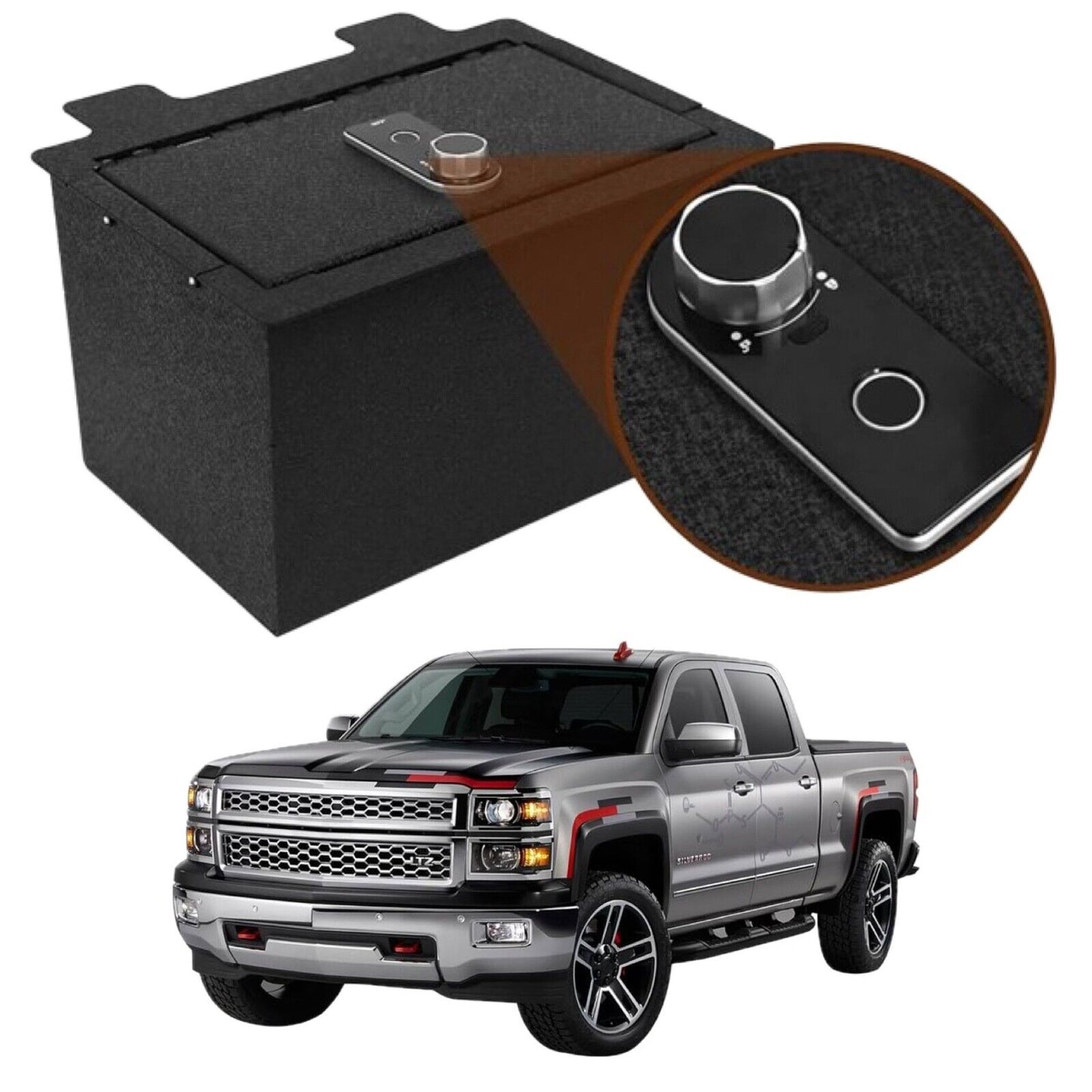 Biometrics Center Console Safe Box Chevy/GMC Sierra, Silverado 1500/2500/3500
