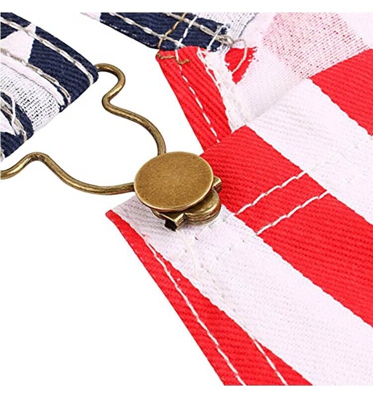 Mens American Flag Denim Overall Stretch Shorts