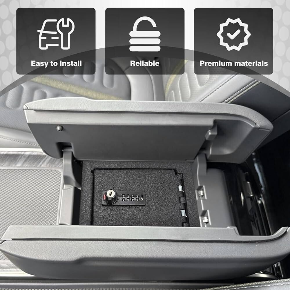 Rivian R1T/R1S 2022-2025 Center Console Safe, Powder Coated Cold Rolled Steel