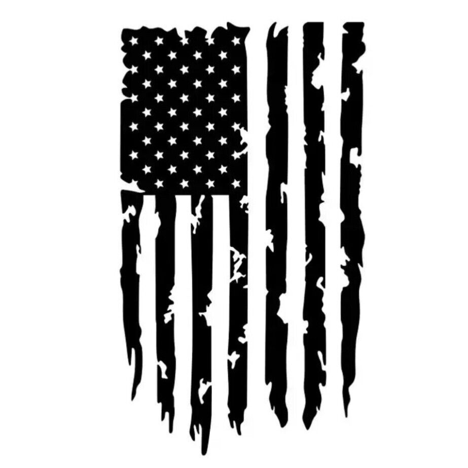 Torn American Flag Die Cut Vinyl Sticker Decal