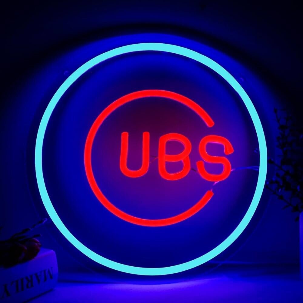 Chicago Cubs LED Neon Sign For Bar, Garage , Mancave 12” x 12” Inch