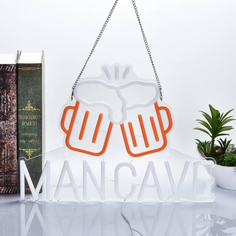 Man-Cave LED Neon Sign for Man-Cave, Bar, Garage, Home 11” x 16” inch