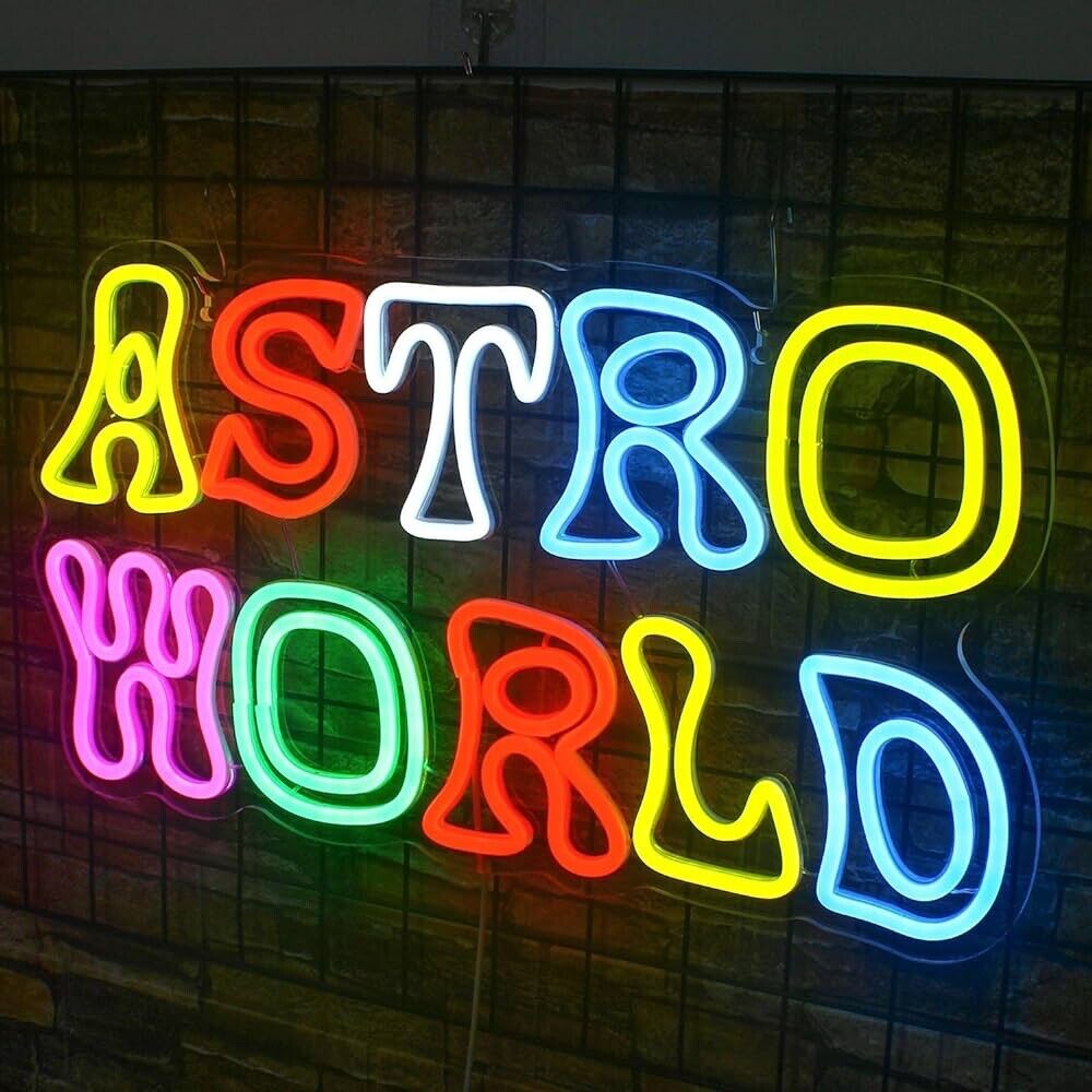 Astroworld LED Neon Sign For Bar, Garage , Mancave 11.4” x 20.5” Inch