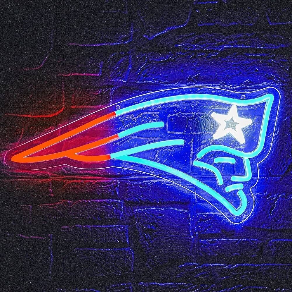 Patriots LED Neon Sign For Bar, Garage , Mancave 8.1” x 16.1” Inch