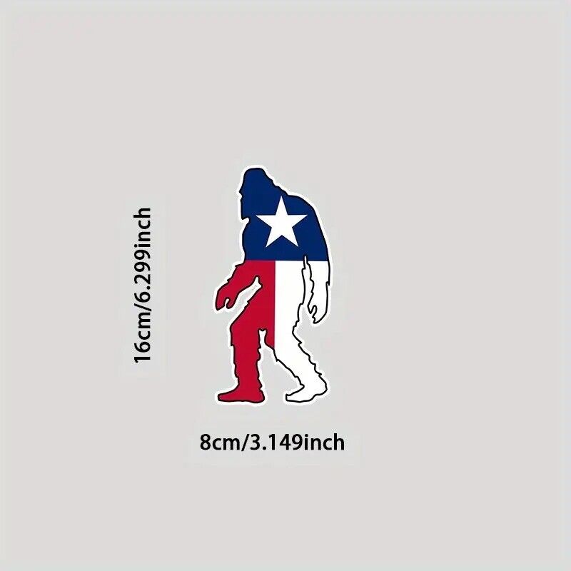 Texas Flag Sasquatch Vinyl Decal Sticker, Texas Flag, Lone Star State