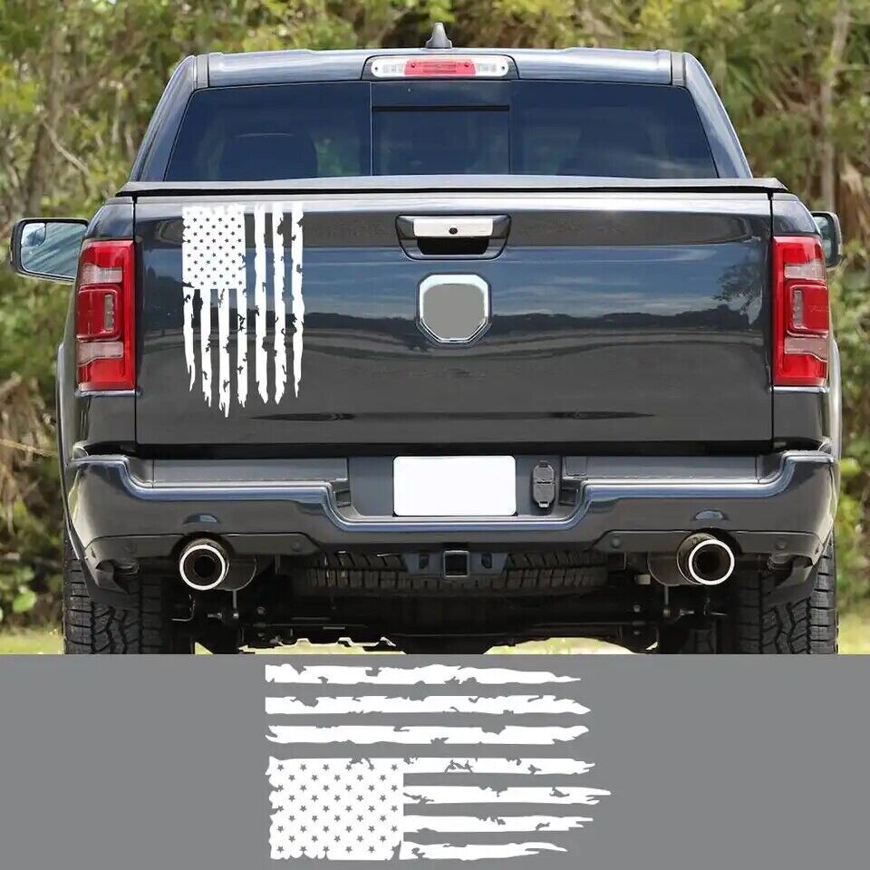 Torn American Flag Die Cut Vinyl Sticker Decal