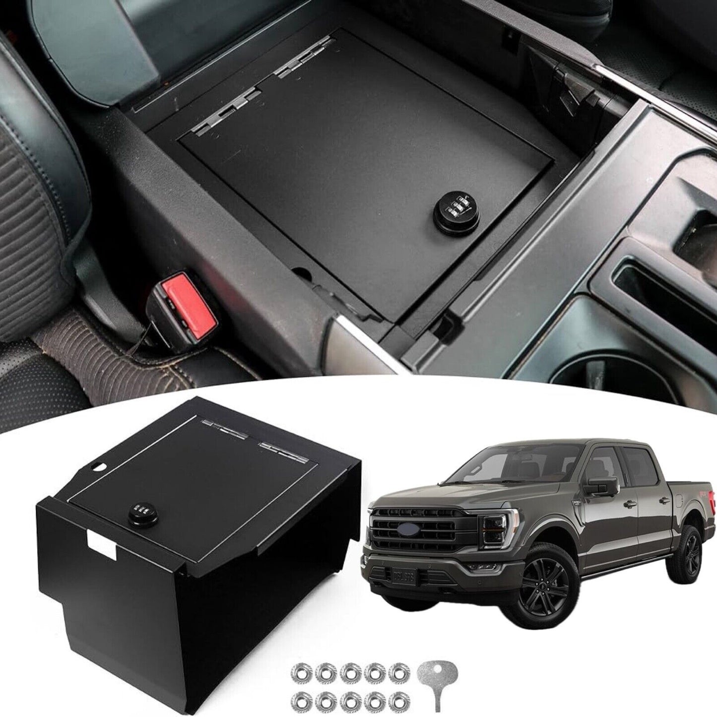 CENTER CONSOLE SAFE | 3 DIGIT COMBO | FORD F150 | 2021-2024