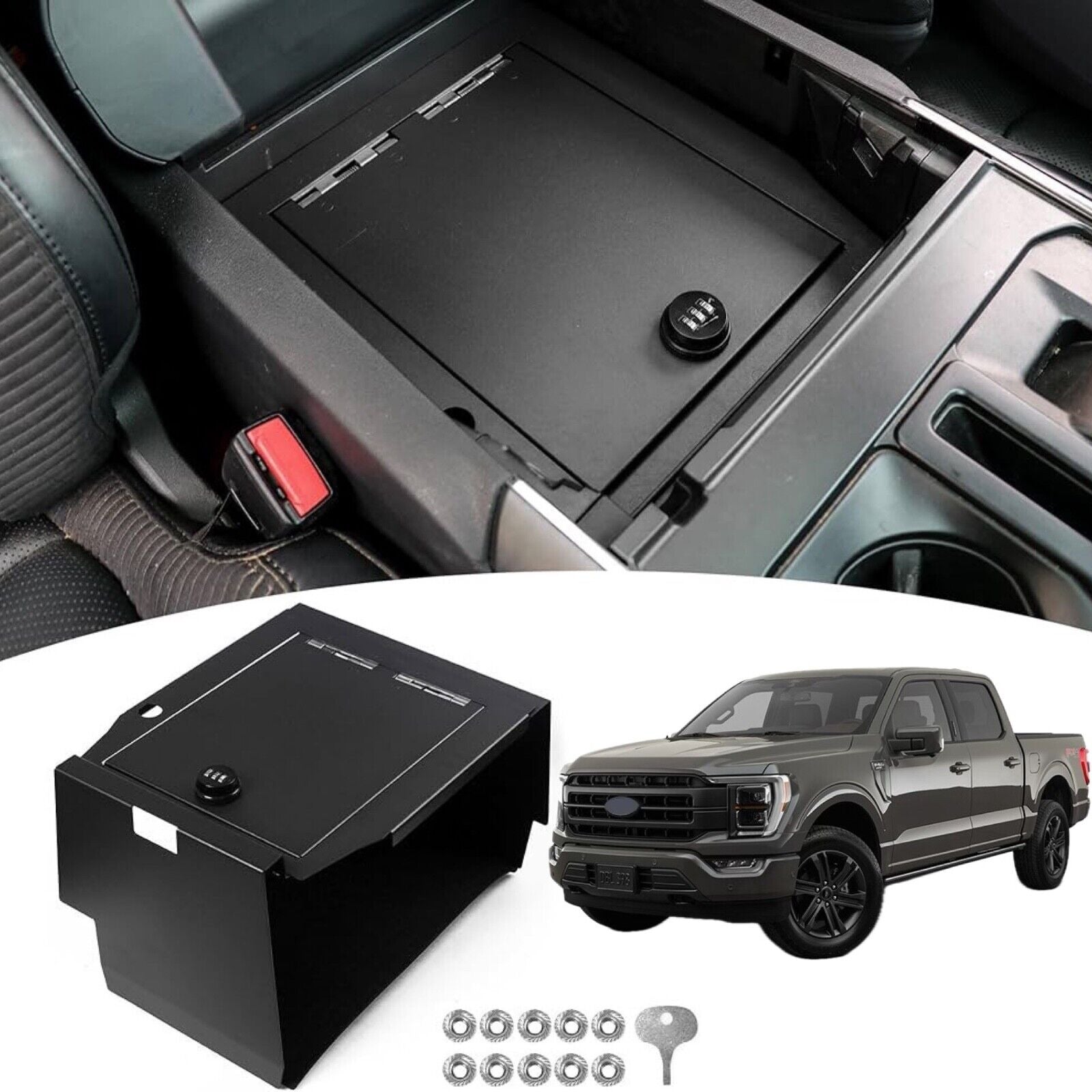 CENTER CONSOLE SAFE | 3 DIGIT COMBO | FORD F150 | 2021-2024