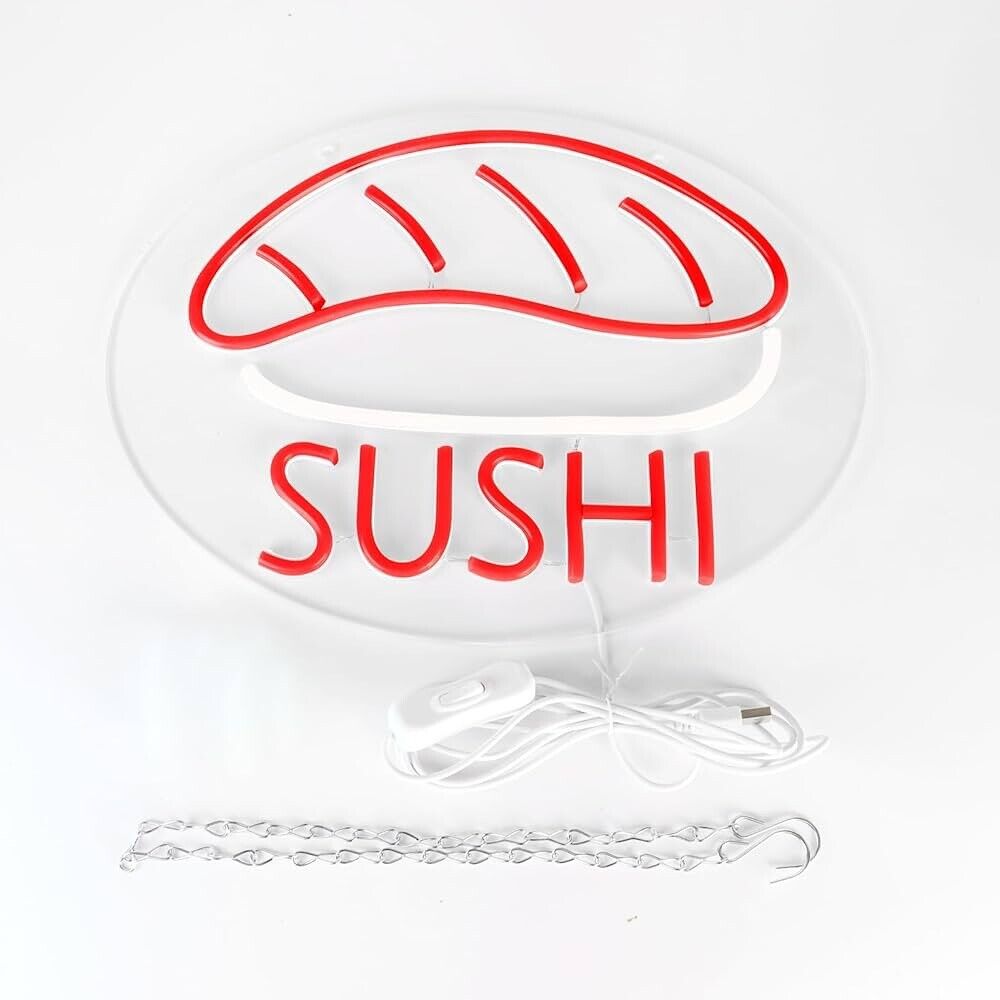 Sushi LED Neon Sign For Restaurants, 10”X 17” Inch