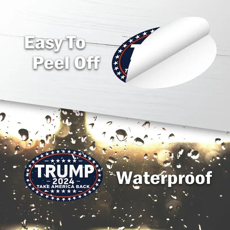 Trump 2024 Sticker, 10Pcs for Car, Motorcycles, Helmets, Laptop, Window, 2x3 in