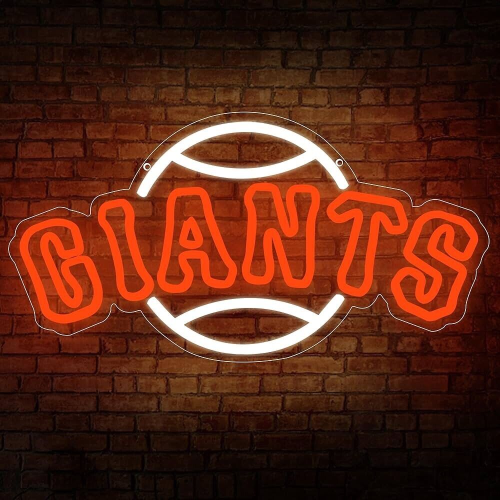 Giants Baseball LED Neon Sign For Bar, Garage , Mancave 10.82” x 16.14” Inches