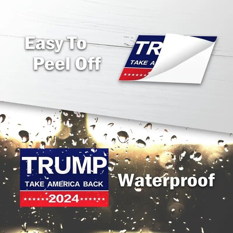 Trump 2024 Sticker, 10Pcs for Car, Motorcycles, Helmets, Laptop, Window, 2x3 in