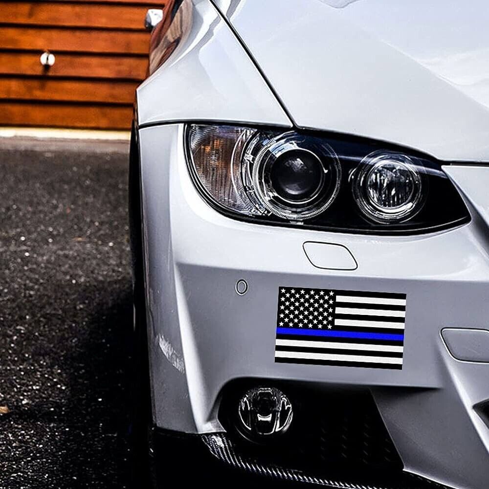 American Flag Thin Blue Line Police Support Reflective Vinyl Stickers 3X5