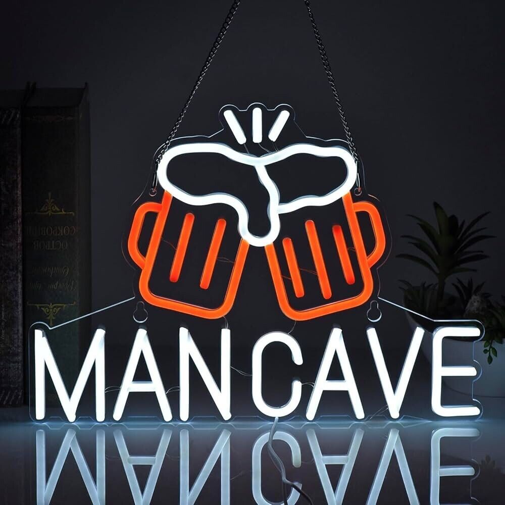 Man-Cave LED Neon Sign for Man-Cave, Bar, Garage, Home 11” x 16” inch