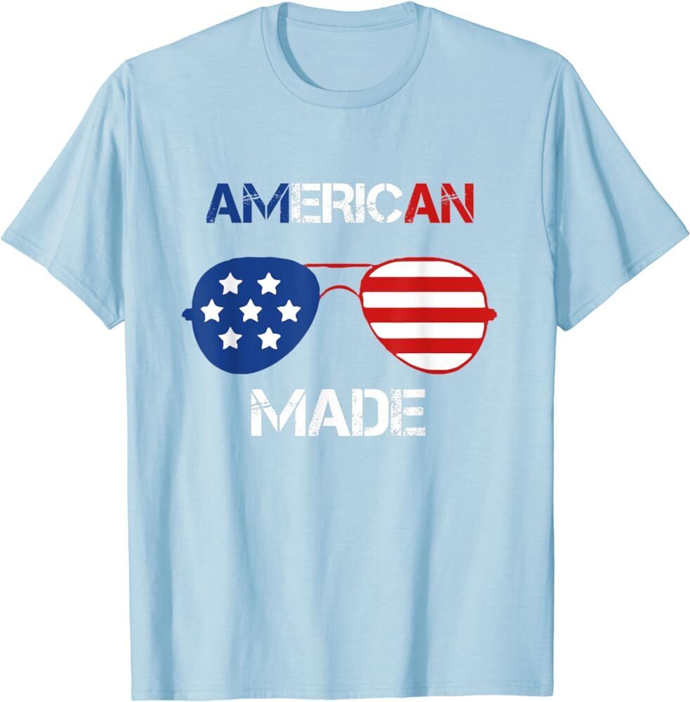 Men’s American Made T-Shirt - Patriotic USA Flag Sunglasses Tee