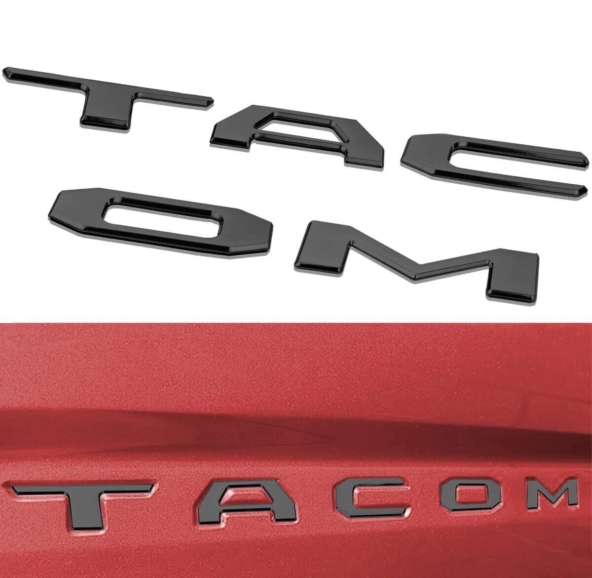 Raised Tailgate Insert Letters Fit for 2016-2023 Toyota Tacoma