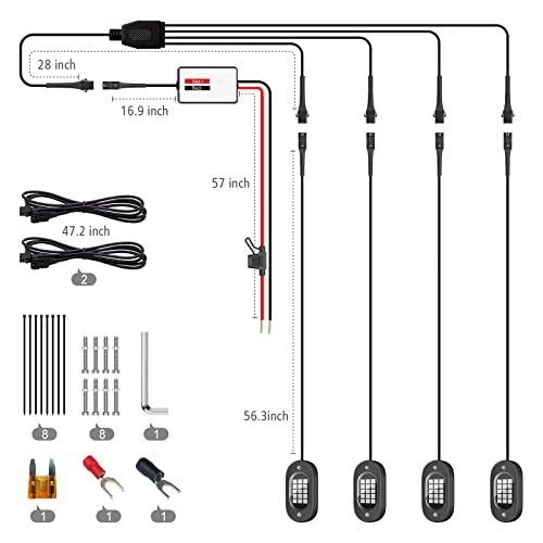 Rock Lights 4 Pods for Off-Road and Non Off-Road Vehicles