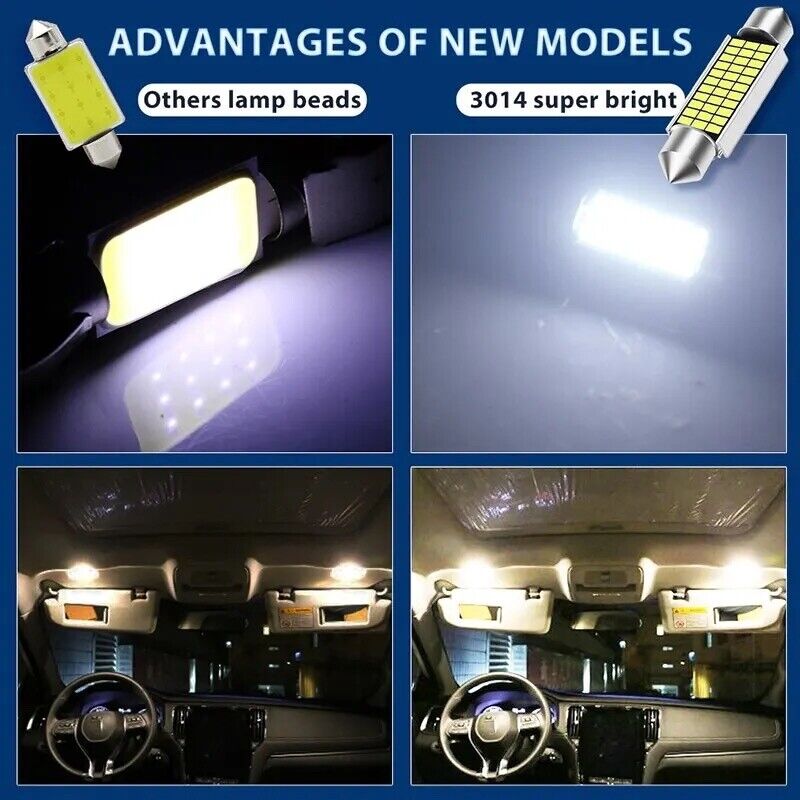 10 PACK 36MM Vehicle LED Festoon 6418 6411 DE3423 LED Interior LED