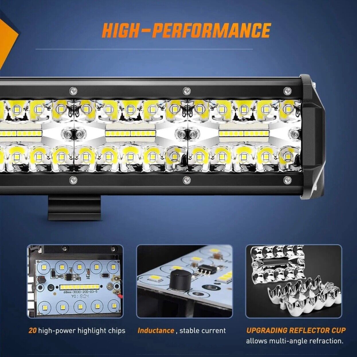 20inch Off Road LED Light Bar Combo with a pair of 4inch Spot LED Pods and a 16A