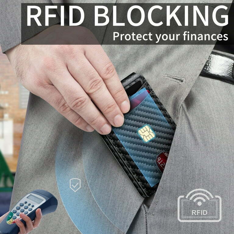 Men's Slim Wallet  Pop Up Card,  RFID Blocking, Bi Fold