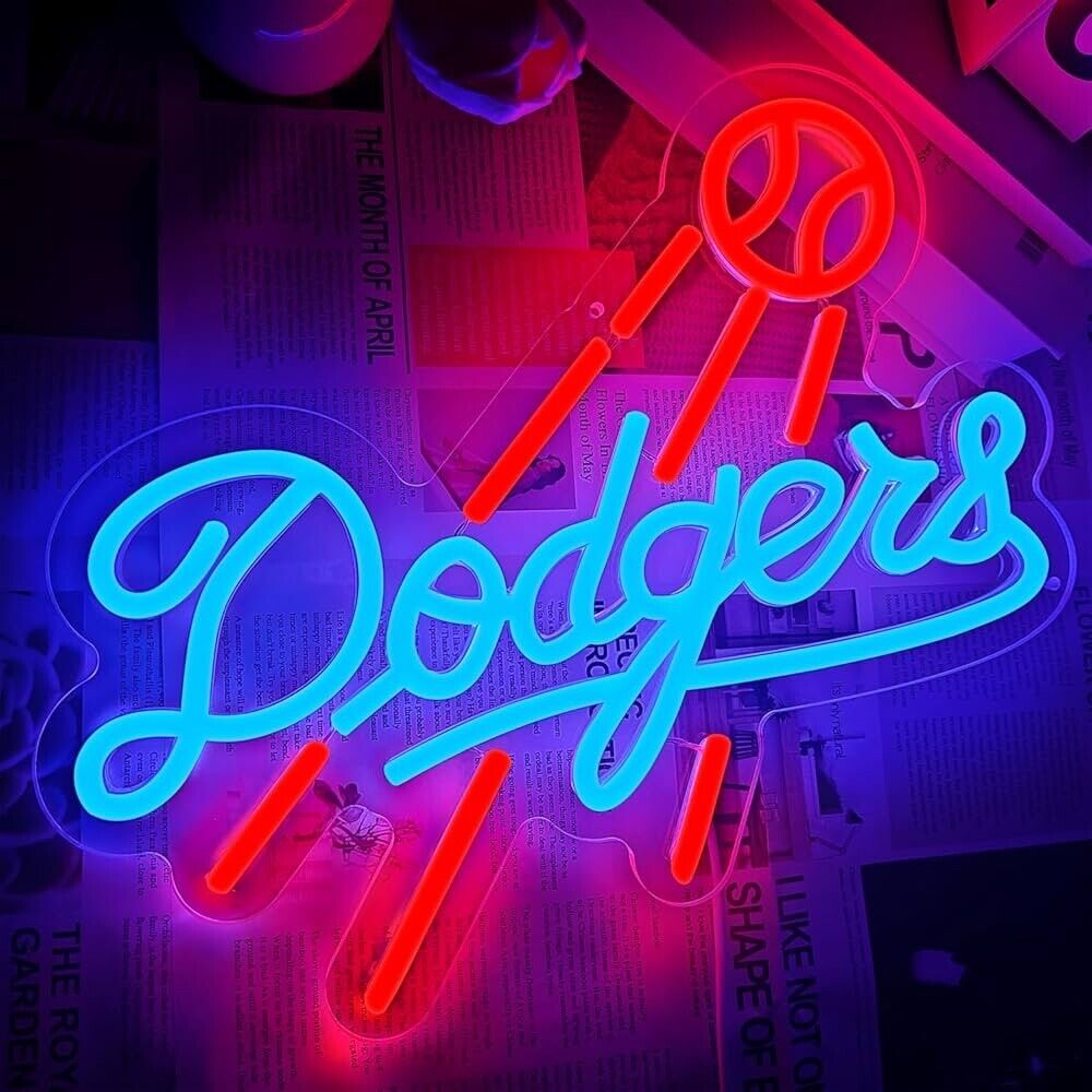 Dodgers Baseball Neon Sign LED For Bar, Garage , Man-cave 13.3” x 11.6” inch