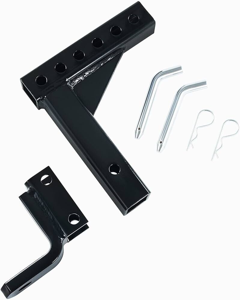 Adjustable Trailer Hitch 2 Inch Receiver 8 Positions Rise/Drop 2.5 Ton 5000 Lbs
