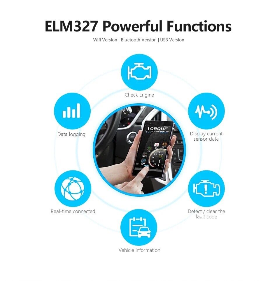 ELM327 Bluetooth Car Diagnostic Scanner for Android Phone