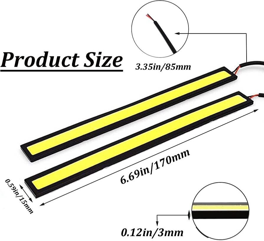 Daytime Running LED Lights DRL Car LED Light Strip Waterproof COB Lights