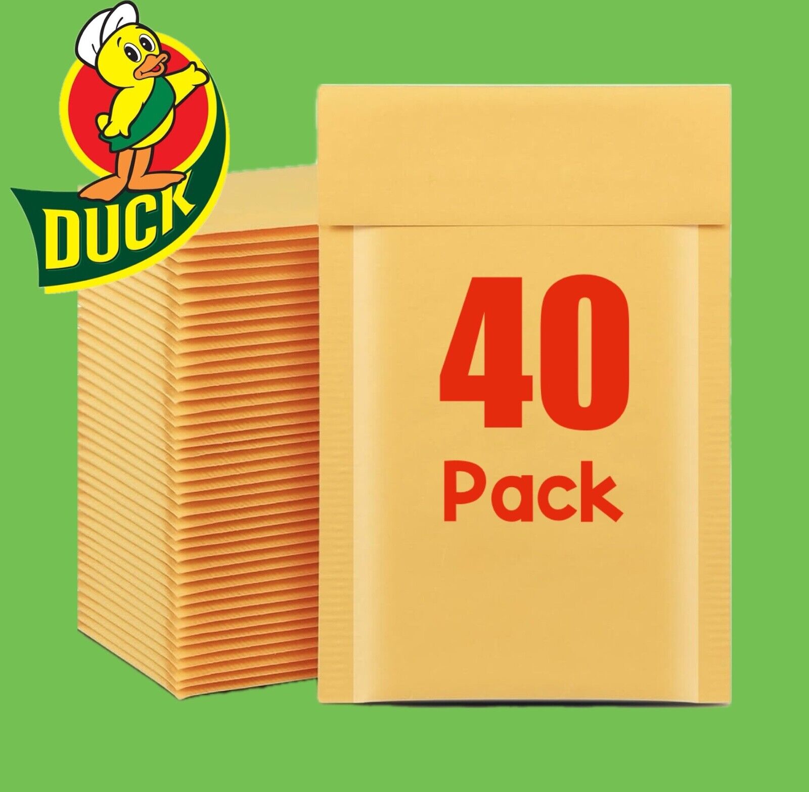 Duck 4" x 7" (Size 000) Manila Kraft Bubble Mailer, 50 Count