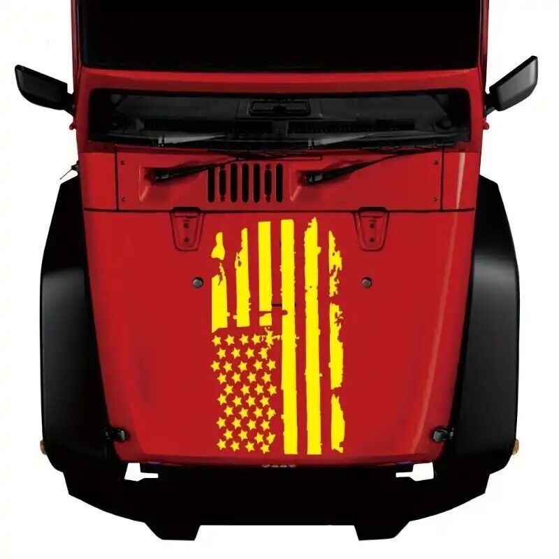 35" American USA Distressed Flag Vinyl Sticker Decal for Car Truck SUV Hood Door