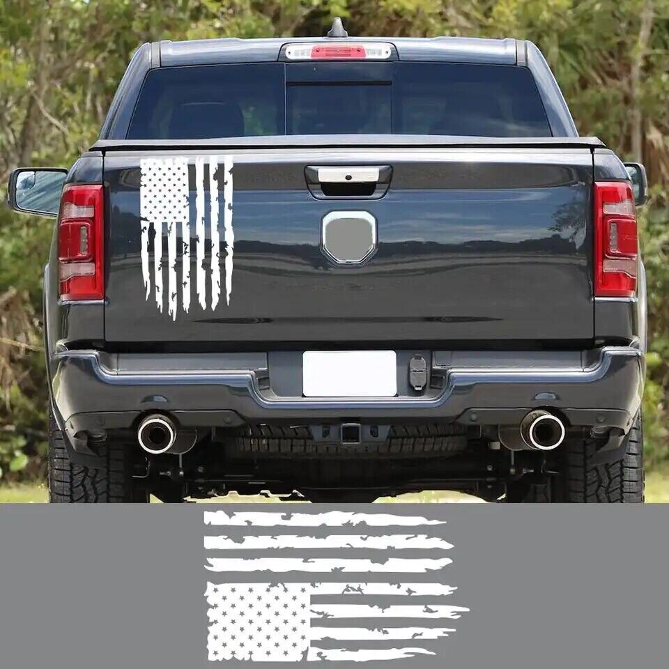 Torn American Flag Die Cut Vinyl Sticker Decal