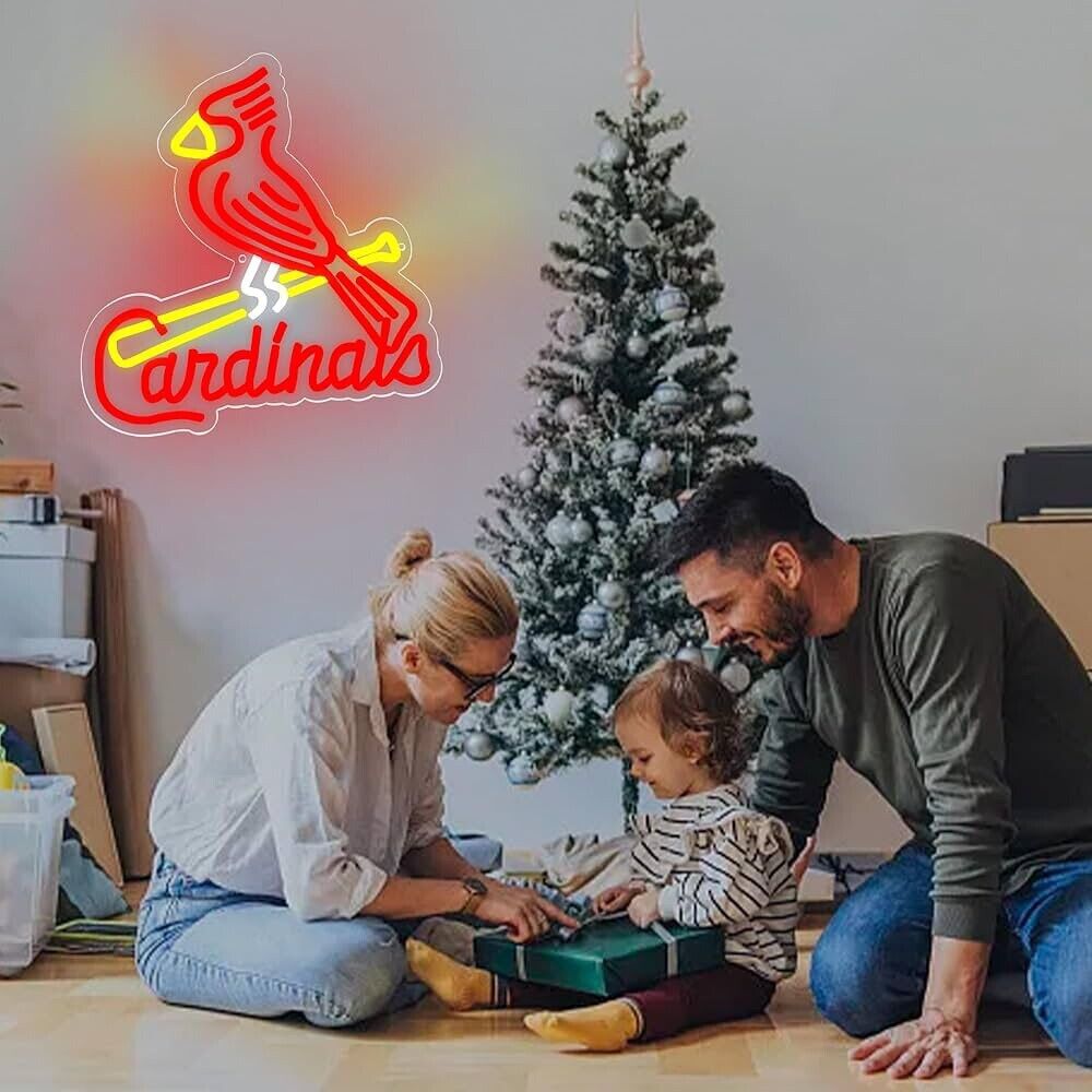 Cardinal Baseball LED Neon Sign For Bar, Garage , Mancave 13.38” x 12.99” Inches