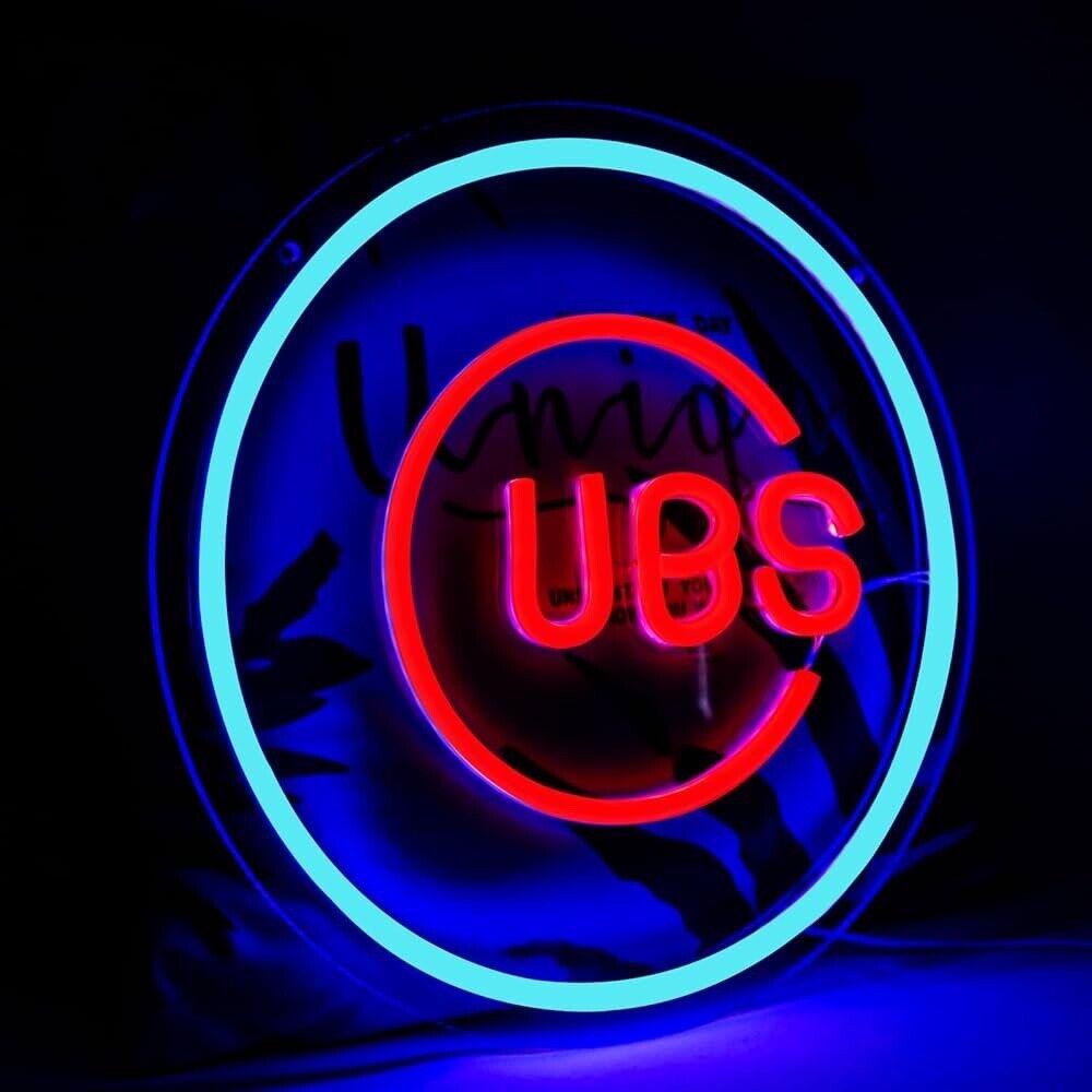 Chicago Cubs LED Neon Sign For Bar, Garage , Mancave 12” x 12” Inch