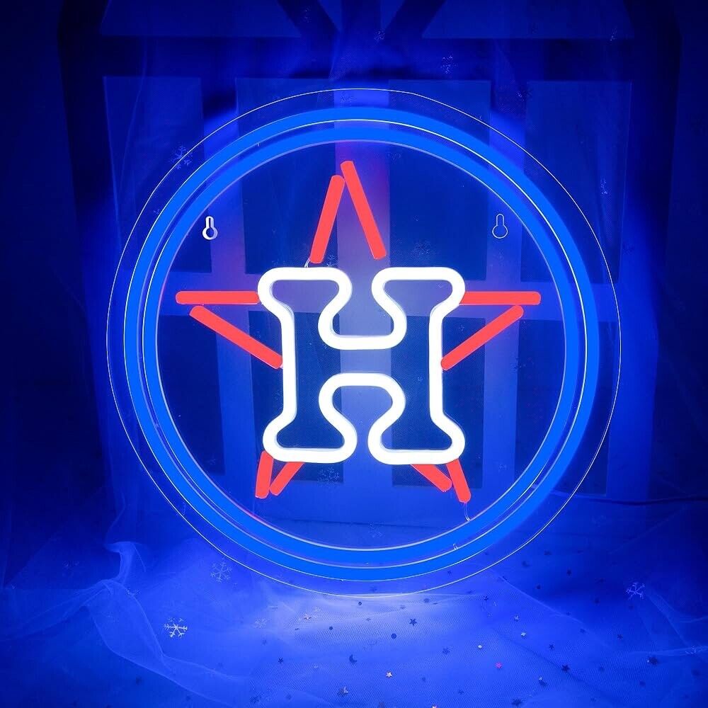 Houston Baseball Neon Sign LED For Bar, Garage , Man-cave 13.38” x 13.38” inch