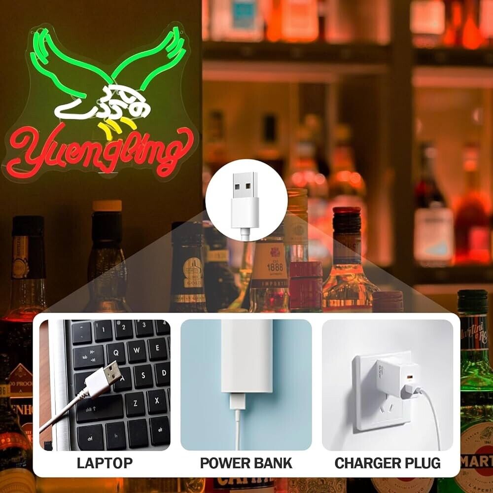 Yuengling BeerLED Neon Sign For Bar, Porch, Garage, Mancave 12”x 10” Inch